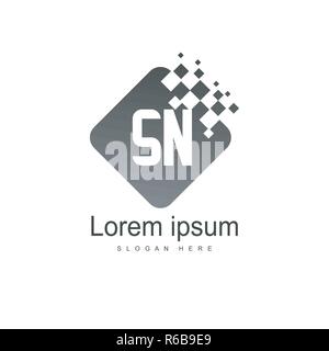 Lettera iniziale SN Modello Logo. Lettera minimalista logo design Illustrazione Vettoriale