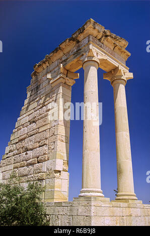 Sacro altare, Tempio di Apollo Hylates, Kourion, Cipro Foto Stock