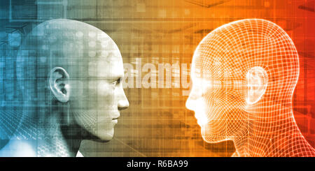 Handshake digitale Foto Stock