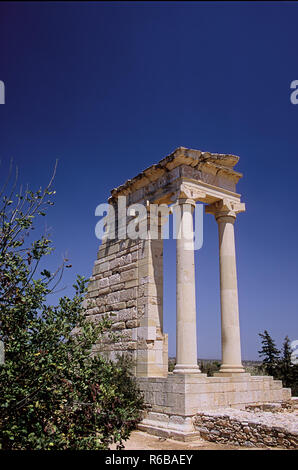 Sacro altare, Tempio di Apollo Hylates, Kourion, Cipro Foto Stock