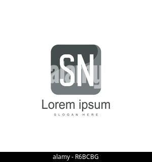 Lettera iniziale SN Modello Logo. Lettera minimalista logo design Illustrazione Vettoriale