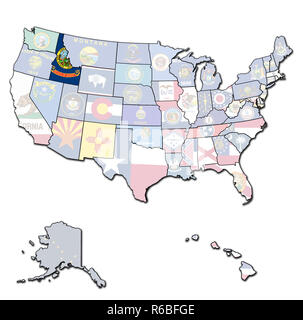 Idaho sulla mappa di Stati Uniti d'America Foto Stock