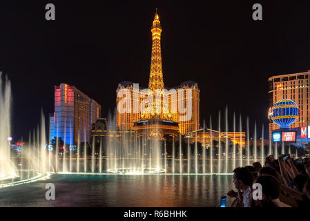 Las Vegas strip di notte Foto Stock