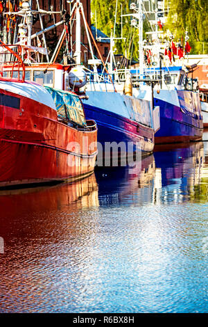 Porto di pesca di Ustka, Polonia Foto Stock