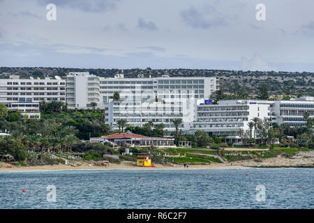 Hotel sulla spiaggia di Agia Napa, Repubblica di Cipro, Strandhotels, Republik Zypern Foto Stock