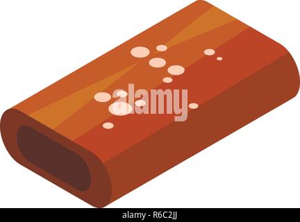 Il cioccolato candy bar icona, stile isometrico Illustrazione Vettoriale