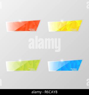 Colorate in vetro lucido banners su sfondo grigio. Illustrazione Vettoriale . Illustrazione Vettoriale