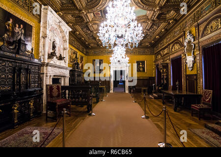 Il Castello di Peles; Sinaia, Romania l'ex regno residence Foto Stock