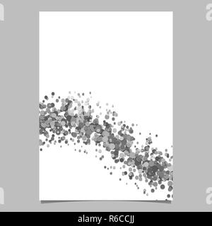 Abstract ondulata vuoto disperso coriandoli cerchio flyer modello di sfondo Illustrazione Vettoriale