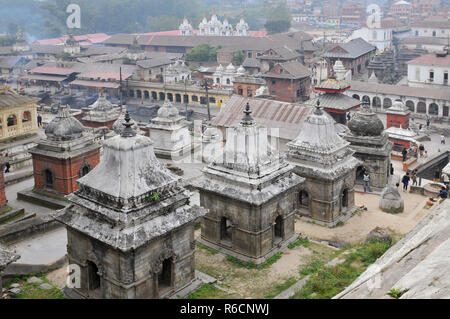 Il Nepal, Kathmandu, il tempio di Pashupatinath Foto Stock