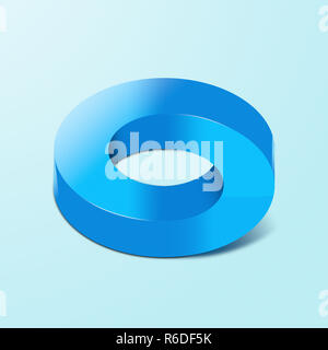 Immagine digitale di un blu colorata circolare illusione ottica, sfondo bianco Foto Stock