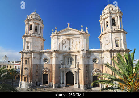 La cattedrale di Cadice chiamato La Catedral Vieja de Cadiz o Iglesia de Santa Cruz Cadice Andalusia, Spagna Foto Stock