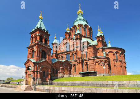 Cattedrale Uspensky in Helsinki Finlandia Foto Stock