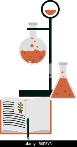 Gli esperimenti di scienza e di indagine Illustrazione Vettoriale