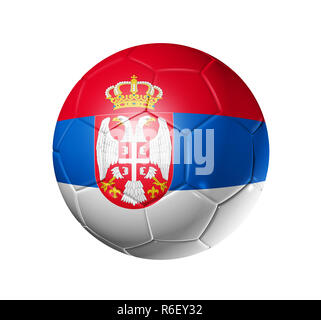 Soccer Football palla con la Serbia bandiera Foto Stock