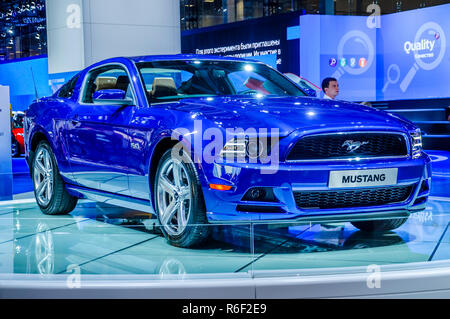 Mosca, Russia - Agosto 2012: Ford Mustang 5TH generazione presentata in prima mondiale al sedicesimo MIAS (Moscow International Automobile Salon) nel mese di agosto Foto Stock