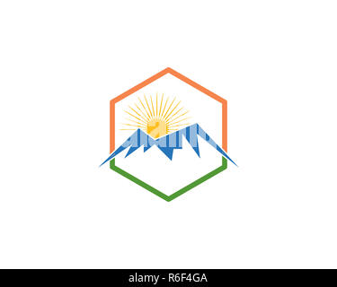 Il logo di montagna template Foto Stock