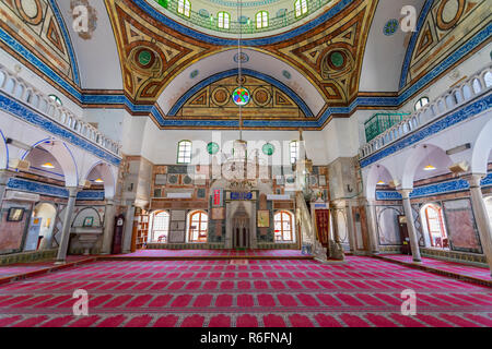 Vista interna della moschea Al-Jazzar (la Moschea Bianca) in acri (Akko), Israele Foto Stock