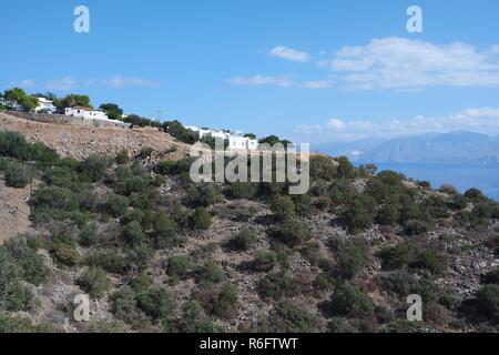 Creta,paesaggio di montagna vicino a Elounda Foto Stock