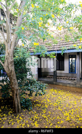 Nattukkottai Chettiars Nagarathar home, Chettinad, Tamil Nadu, India Foto Stock