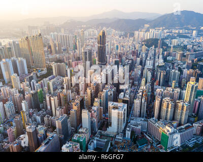 Città compatta di Hong Kong Foto Stock