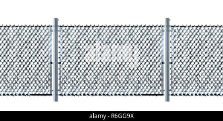 Seamless recinzione fatta di maglia di filo metallico. Illustrazione Vettoriale