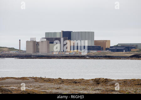 Wylfa centrale nucleare è un ex Magnox power station su Anglesey nel Galles. Ora è in fase di smantellamento. Foto Stock