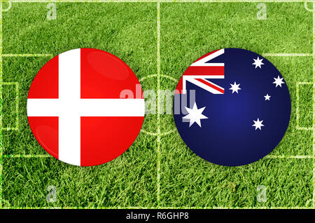 Danimarca vs Australia partita di calcio Foto Stock