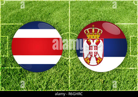 Costa Rica vs Serbia partita di calcio Foto Stock