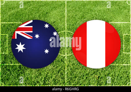 Australia vs Perù partita di calcio Foto Stock