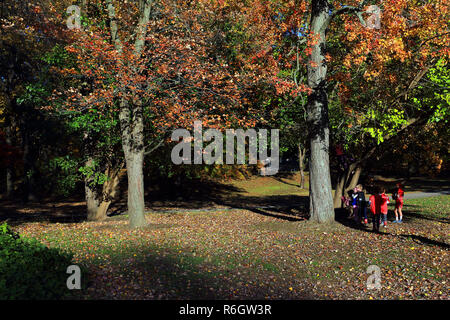 Bambini che giocano Tibbetts Brook Park Yonkers New York Foto Stock