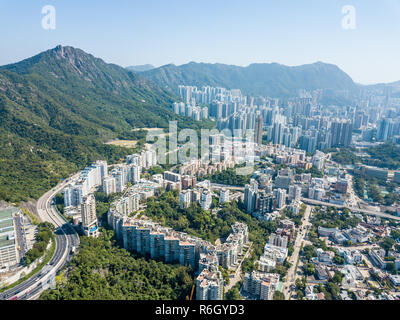 Vista dall'alto di Hong Kong urbano per la città Foto Stock