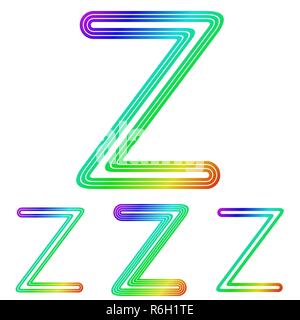 Rainbow linea z logo design set Illustrazione Vettoriale