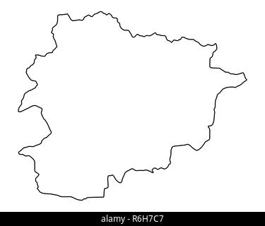 Mappa di andorra Foto Stock
