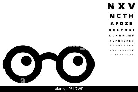 Occhi e occhiali neri e Oculista Gazzetta Optometria tabella - Icona di  simbolo emoticon, sfondo bianco, Cartoon piatto stile di design Foto stock  - Alamy