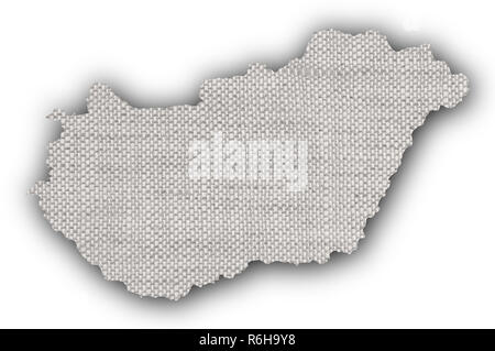 Mappa di Ungheria sulla tessitura Foto Stock