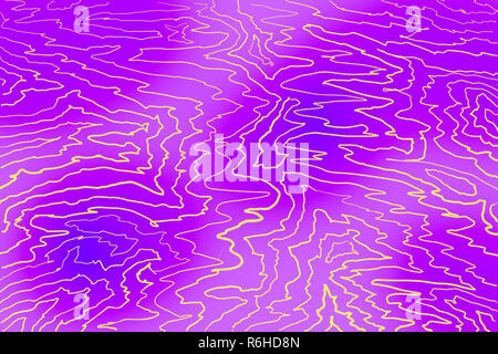 Colorato modello astratto illustrazione. Viola scuro spot su uno sfondo viola e beige linee disegnate a mano. Foto Stock