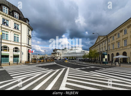 Il Grande Teatro e opera polacca a Varsavia in Polonia. Foto Stock