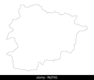 Mappa di andorra Foto Stock