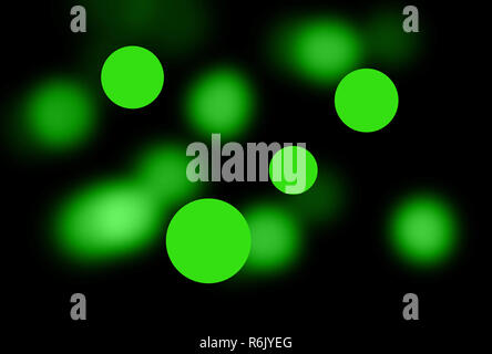 Bokeh sfondo con colori verdi. Luci sfocate sullo sfondo. Abstract colorati punti sfocati. Soft focus e illuminazione soffusa Foto Stock
