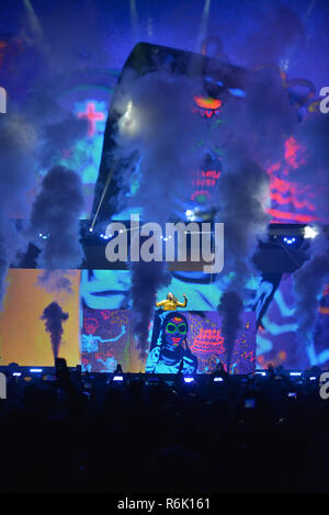 Esegue al iHeartRadio Fiesta Latina a American Airline Arena sul Novembre 03, 2018 a Miami in Florida. Dotato di: Steve Aoki dove: Miami, Florida, Stati Uniti quando: 03 Nov 2018 Credit: Johnny Louis/WENN.com Foto Stock