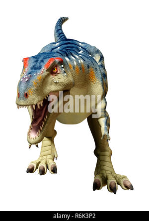 3D Rendering dinosauro Tirannosauro su bianco Foto Stock