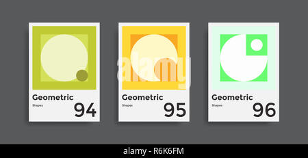 Copre la raccolta di modelli grafici con forme geometriche Foto Stock