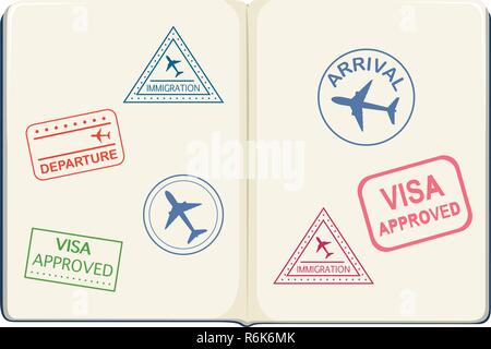 All'interno di un'illustrazione del passaporto Illustrazione Vettoriale