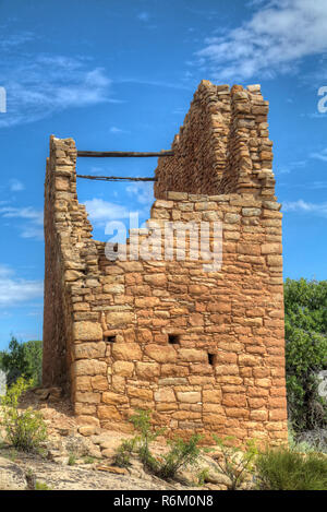 Holly Gruppo, Rovine Anasazi, date da D.C. 1230-1275, Hovenweep National Monument, Utah, Stati Uniti d'America Foto Stock