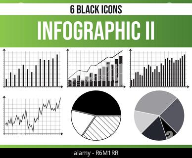 Pittogrammi neri / le icone su una infografica. Questa icona set è perfetto per persone creative e progettisti che hanno bisogno della questione delle statistiche nella loro grafica Illustrazione Vettoriale