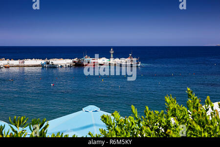 Il Seaport vista sul villaggio di Bali Foto Stock