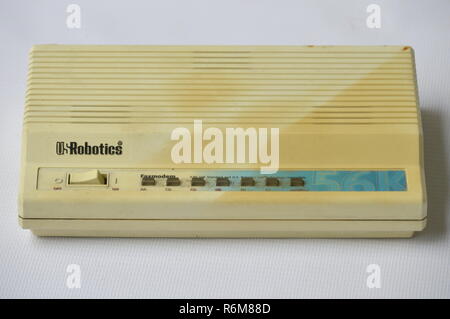 Vintage dispositivo Internet, modem US Robotics Foto Stock