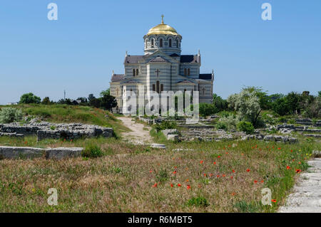 Costruire la Cattedrale di Vladimir Chersoneso Tavricheskiy, Crimea Ucraina Foto Stock