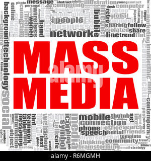 Mass media word cloud Foto Stock